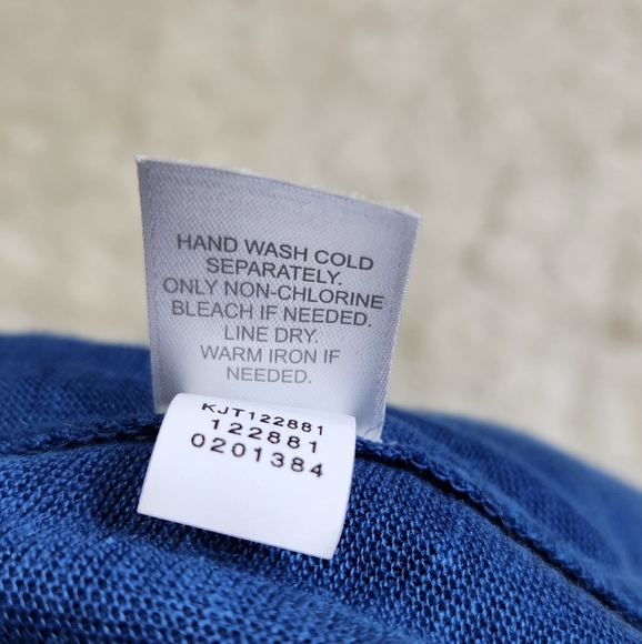 J.Jill Love Linen Women's 100% Linen Button Front VNeck Blue Cardigan Sz Large - Picture 9 of 9